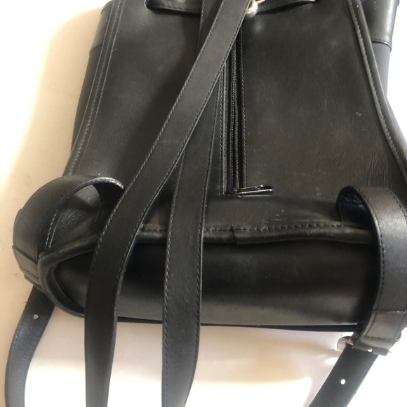 Authentic Vintage Brighton Leather Crocodile Black BackPack Heart Charm Silver - Picture 9 of 15